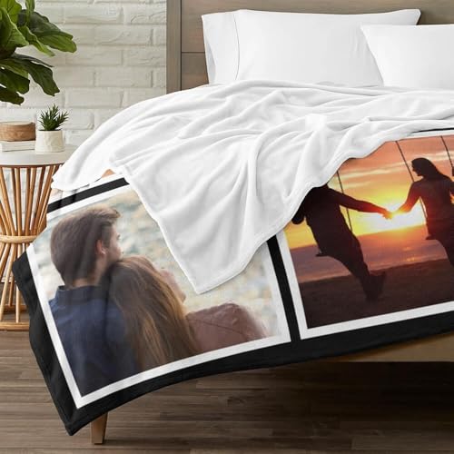 inkArts Personalized Blanket with Photo, Custom Blanket, Customized Photo Blankets, Customizable Picture Blankets, Personalized Anniversary Couple Gifts for Her Him Women Men - color: 5 Photos-2