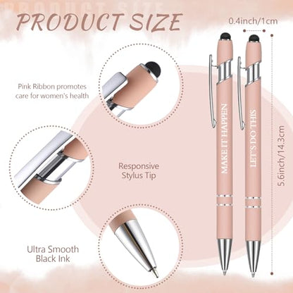 Zonon 12 Pcs Inspirational Pens, Motivational Ballpoint Pen Gifts for Women - color: Morandi, style: Motivational Style