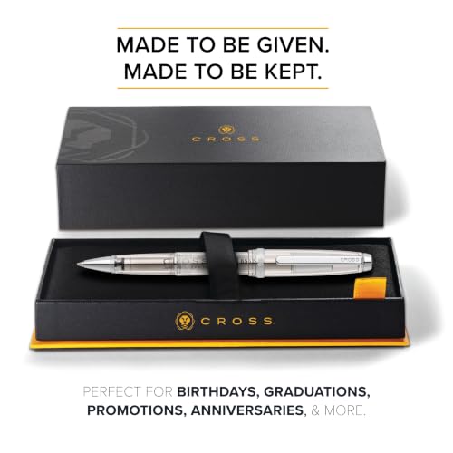 Cross Lume Translucent Translucent Clear Resin Ballpoint Pen - Chrome-Plated Appointments - Black Fine-Tip Ballpoint - 0.27mm Line Width - Lifetime Mechanical Warranty - color: Clear