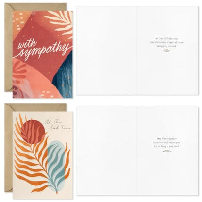 Hallmark Bulk Sympathy Cards with Envelopes, 16-Pack (Painted Palms)