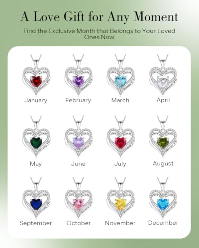 925 Silver Heart Love Necklace Women, Wife Anniversary Jewelry Gift for Her - color: Silver