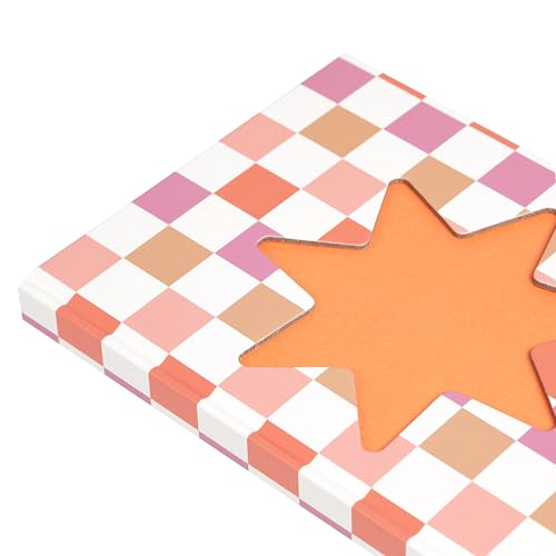 Pearhead Pink & Orange Star Cutout Hardcover Graph Notebook, 6.25x8.25 Grid Journal for Bullet Journaling, Planning & School Notes, 200 Pages - color: Orange Cut-Out Checkered Graph Journal