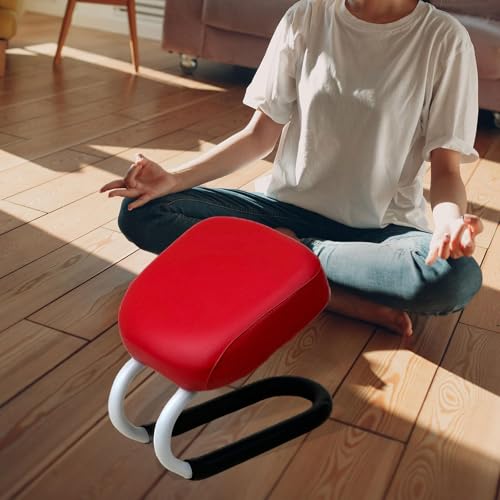 Colaxi Meditation Stool for Adults, Meditation Bench Kneeling Stool, Ergonomic Portable Chair with Anti Slip Cover, Adjustable Prayer Bench Seat for Home Studio Praying Yoga, Style A Red - color: Style a Red