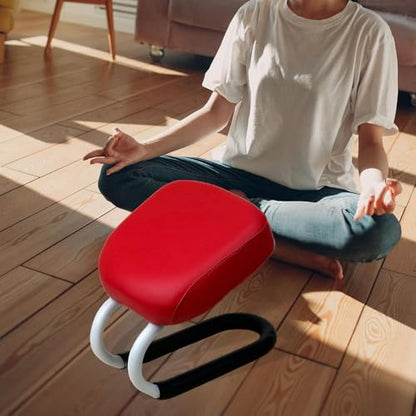 Colaxi Meditation Stool for Adults, Meditation Bench Kneeling Stool, Ergonomic Portable Chair with Anti Slip Cover, Adjustable Prayer Bench Seat for Home Studio Praying Yoga, Style A Red - color: Style a Red