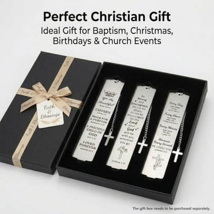 3PCS Bible Metal Bookmarks for Christian, First Communion & Religious Gift