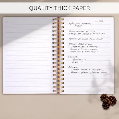 Aesthetic Thick Spiral Notebook Journal For Women in B5 - Linen Hardcover - color: Pink, size: B5