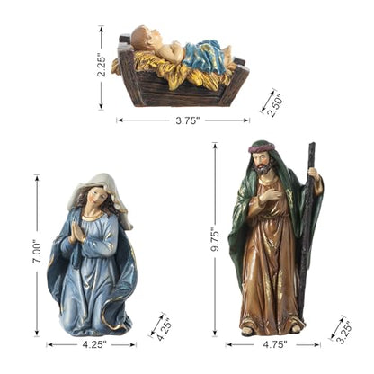 Glitzhome Nativity Set nacimiento de Jesus para Navidad Sets of 12 Nativity Figurines Sets for Christmas Indoor 10" H, Resin Xmas Nativity Statues Collectibles Figurines Xmas Nativity Scene Figures - color: Nativity Figurine Sets
