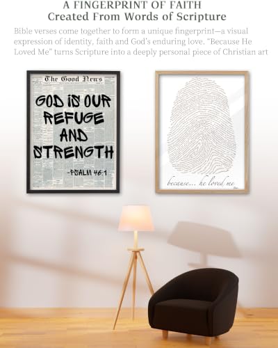 iHery 12x16in Psalm 46:1 God Is Our Refuge Framed Christian Wall Art - color: Black Frame Psalm 46, size: 16"L x 12"W