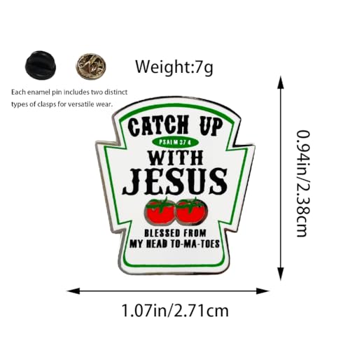 Enamel Pin,"Catch Up With Jesus" Slogan Lapel Pin,Religious Brooch,DIY Decor Collection,Gift for Friend Family Teen,Pin for Religious Gatherings,on Jacket Backpack Lapel,Collectible