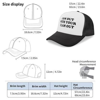 Black Trucker Hat with Funny Saying, Funny Hat for Men & Women - color: Allblack-11