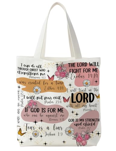 Bible Bags for Women, Christian Tote Bag, Gifts for Christian Women - color: Boho Floral