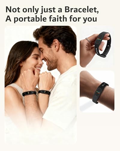 Bible Verse Bracelets – Silicone NFC-Enabled Faith Bracelet for Women & Men, 8 Colors Representing Emotions - color: Night-Black(All Glory to God)