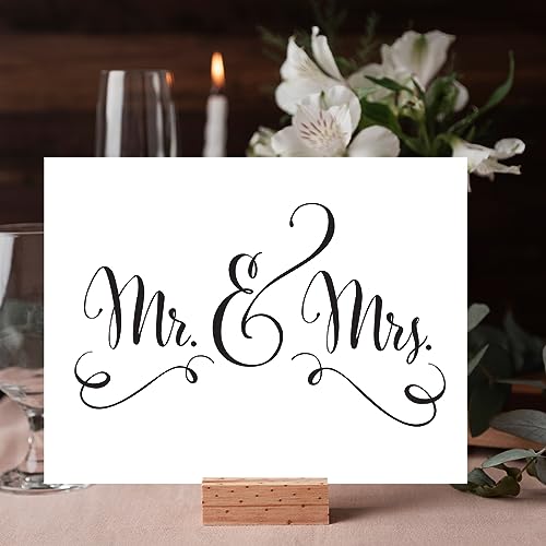 Andaz Press Wedding Party Signs, Formal Black and White, 8.5-inch x 11-inch, Mr. & Mrs., 1-Pack - color: Mr. and Mrs.