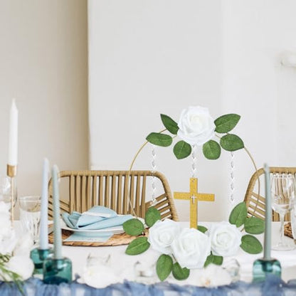 Sintuff 72 Pcs Baptism Table Centerpieces Decorations, Gold - color: Gold