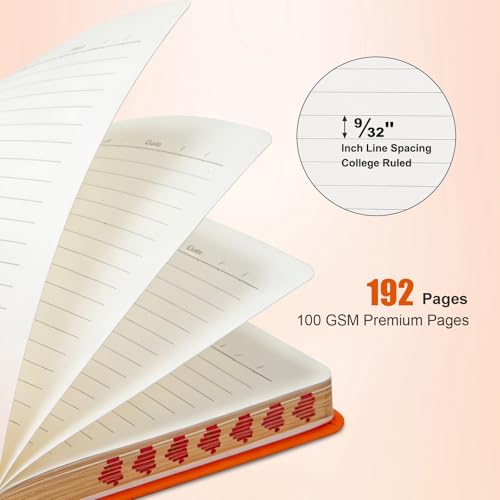 Comix Pretty Lined Journal for Women, 192 Pages, 100GSM Paper, 5.5" x 8.3" - color: Orange