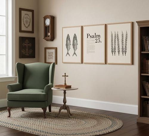 Suvinor 3 Pcs Jesus Feeds The 5000 Canvas Wall Art 16x24in Unframed - color: Poster, size: 24L" x 16W"