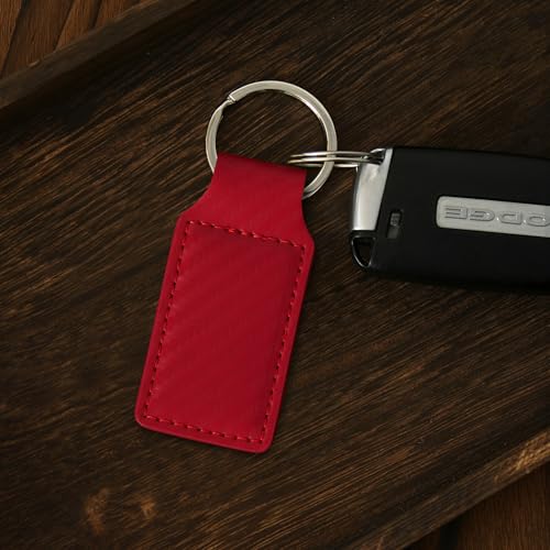 LaserGram Rectangle Keychain, Bible Verse John 3-16, Personalized Engraving Included - color: Carbon Fiber Red