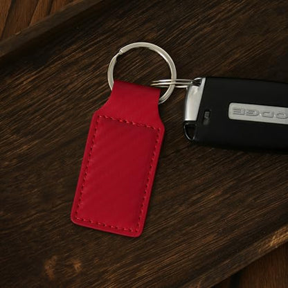 LaserGram Rectangle Keychain, Bible Verse John 3-16, Personalized Engraving Included - color: Carbon Fiber Red