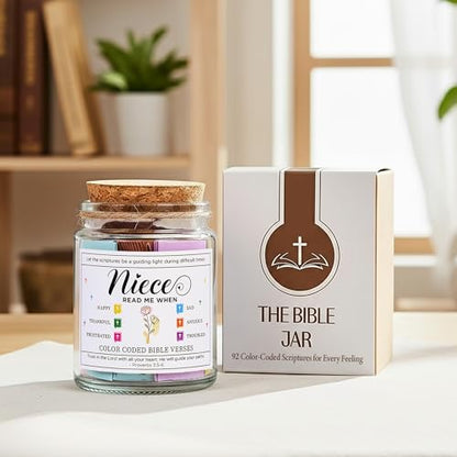 Bible Verse Jar for Niece, Gifts for Niece, 92 Scriptures of Love - color: Bible For Niece
