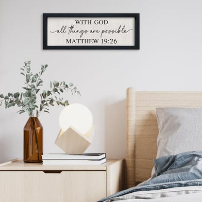 SRSZHIYUE With God All Things are Possible Framed Wall Art 16"×6" Black - color: With God All Things Are Possible (Black), size: 16"L x 6"W