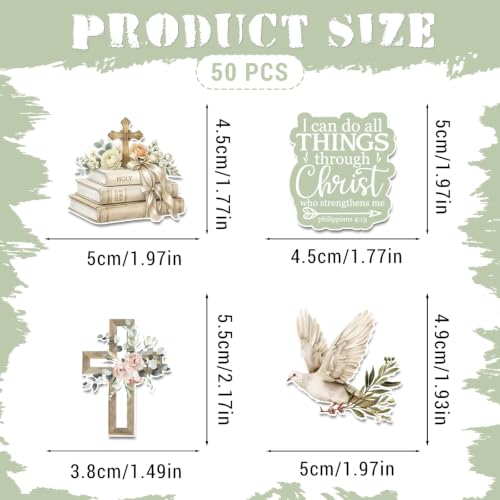 Prayer Board Supplies Stickers - 50 Pcs Aesthetic Bookish Decals - color: Soft Color