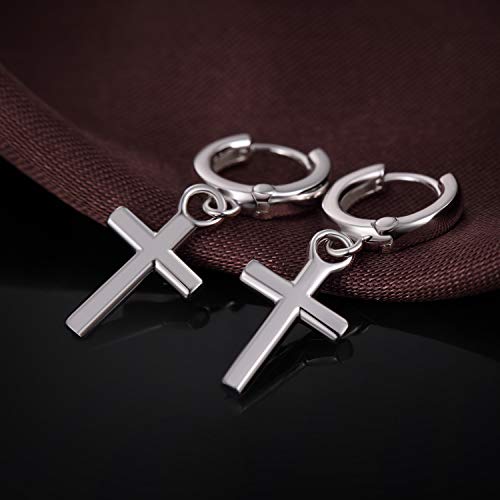 Han han 925 Sterling Silver Cross Earrings for Women and Men - style: E-Small cross earrings silver