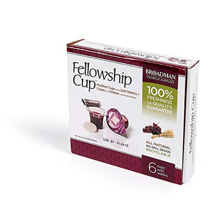Broadman Pre-filled Communion Fellowship Cup Juice and Wafer Set, 6 Count - size: 6 Count (Pack of 1)