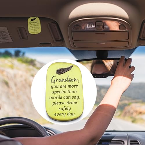 Guardian Angel Car Visor Clip Drive Safe 2 Inch Gift,Grandson - style: Grandson