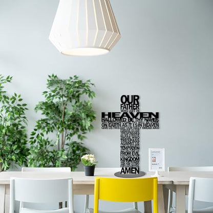 VOTONICS Standing Cross Metal Cross Decor for Table Black