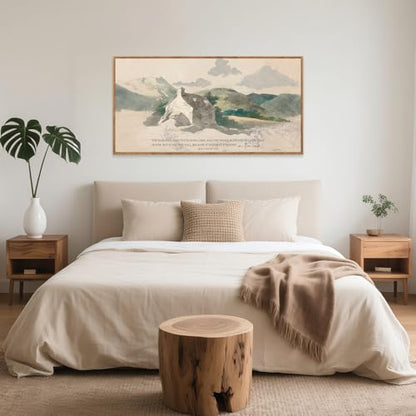 Aurlan House Built On The Rock Matthew 7:25 Framed Wall Art 40x20 Inch - color: Matthew 7:25 House Built on the Rock, size: 40"L x 20"W