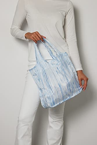 Pure Sage Reusable Grocery Bag - Stylish Shopping Bags for Groceries - Foldable Tote Bag - color: Indigo Reeds