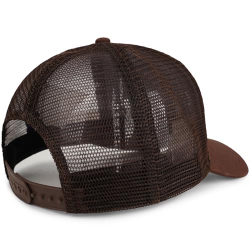 Faith Over Fear Christian Hats for Men Women, American Flag Trucker Hat, Religious Gifts for Thanksgiving Christmas - color: Brown