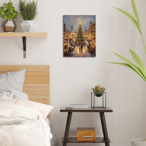 SHQIEUDH Winter Christmas Town Landscape Wall Art Decor Framed 11x14 - color: christmas-03