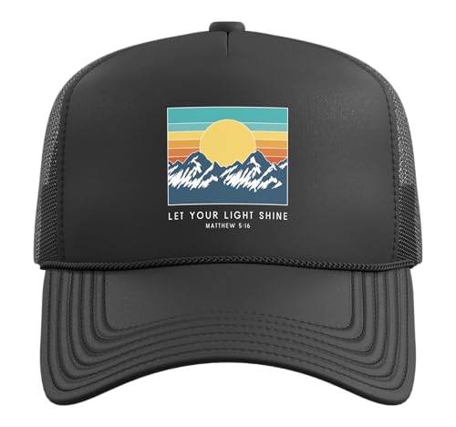 Let Your Light Shine Matthew 5:16 - Vintage Bible Verse Trucker Hat with Adjustable Mesh Back