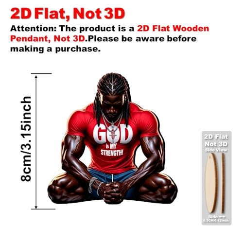 16Pcs AdornJoy African American Christian Men Wooden Ornaments, 2D Flat Faith Bible Quote Black Man Hanging Decor, Religious Scripture Pendant for Home, Yard & Holiday Decor, Christian Gift