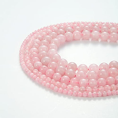 100Pcs Natural Stone Beads 6mm Rose Quartz Round Gemstone Loose Beads with Elastic Bracelet String for Bracelets Necklace Jewelry Making - color: Rose Quartz, size: 6mm