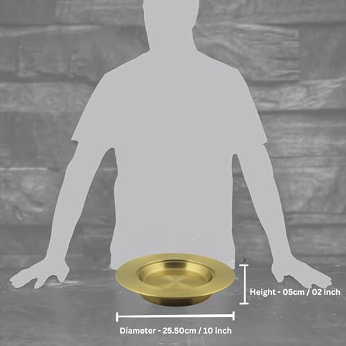 Communion Ware | Stainless Steel Communion Gold Bread Plate for Churches | Holy Stackable Communions Bread and wafers Serving Plate | Communions Supplies – Matte Gold Finish