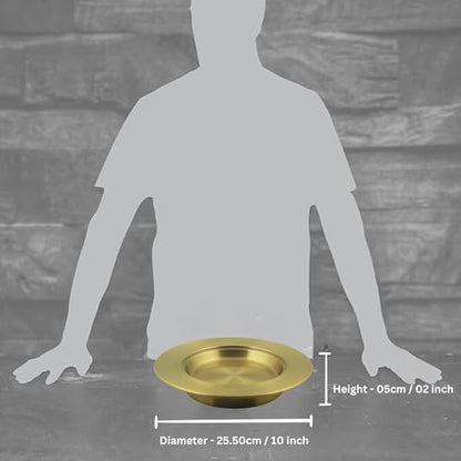 Communion Ware | Stainless Steel Communion Gold Bread Plate for Churches | Holy Stackable Communions Bread and wafers Serving Plate | Communions Supplies – Matte Gold Finish