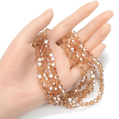 250pcs Czech 6mm (0.24 Inch) Faceted Bicone Crystal Glass Beads Spacer Bulk Golden Shadow - color: Golden Shadow, size: 6mm - 250pcs