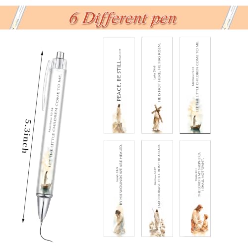 Inspirational Christian Gifts for Women, Bible Verse Ballpoint Pens 6 Pack - color: white01