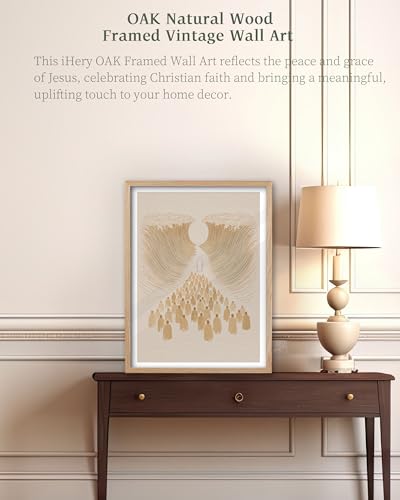 iHery 16x20in Moses Parting the Red Sea Framed Christian Wall Art - color: OAK Framed Sea, size: 20"L x 16"W