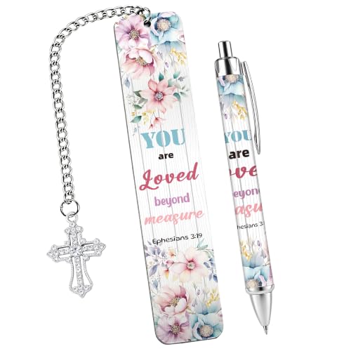 Bible Book Mark for Women, You are Loved Metal Christian Gift Set with Pen - style: You Are Loved