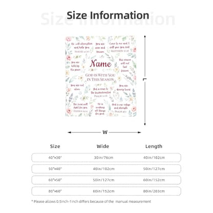 Personalized Christian Blanket for Women, Custom Name Scripture Throw Blanket with Bible Verse, Religious Faith Gift for Mom Daughter Sister Friend, Sympathy Birthday Christmas Baptism Gift - color: Background Pattern 3