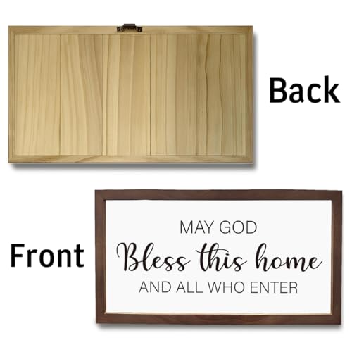 Christian Decor, May God Bless This Home and All Who Enter Sign, the Blessing Wall Art, Bible Verse Art Wall Decoration, Christian Gift for Family or Friends, Wood Framed Sign - color: May God Bless this home and all who enter