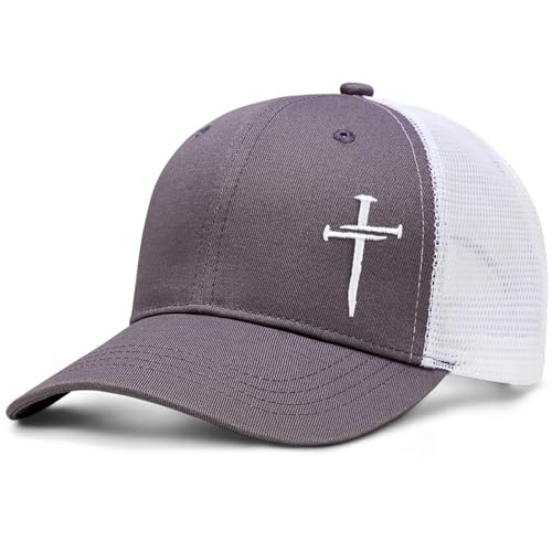 Christian Jesus Cross Hat - Faith Hats for Men Women - Religious Gifts for Thanksgiving Christmas - color: Cross/Carbon
