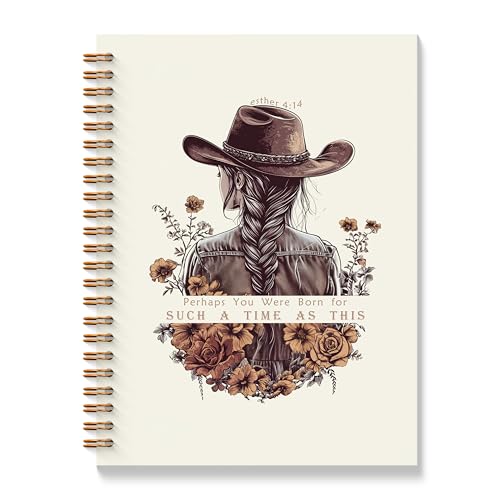 Vintage Boho Western Cowgirl Notebook, Cowgirl Gifts, Christian Notebooks for Women, Esther 4:14 Bible Journal, Religious Prayer Journal for Woman, Western Office Supplies, 11.8x8.66 Inches - color: Colour-5-A4
