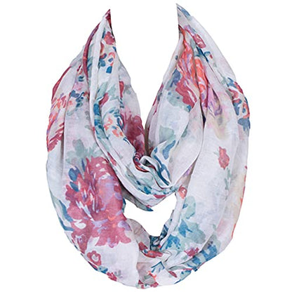 Fashion Lightweight Scarfs For Women Floral Print Many Style - color: 1310-infinity Floral