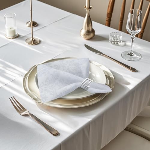 SASTYBALE White Jacquard Cloth Napkins 20 x 20 Inch Set of 4 - color: A-white, size: 20" x 20" (Set of 4)