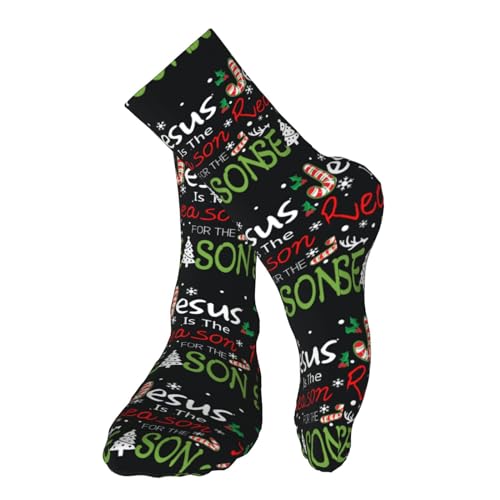 Happy New Year 2024 Unisex Sports Socks - Winter Casual Dress Fashion Socks - color: Jesus is the Reason for the Christmas Season-2