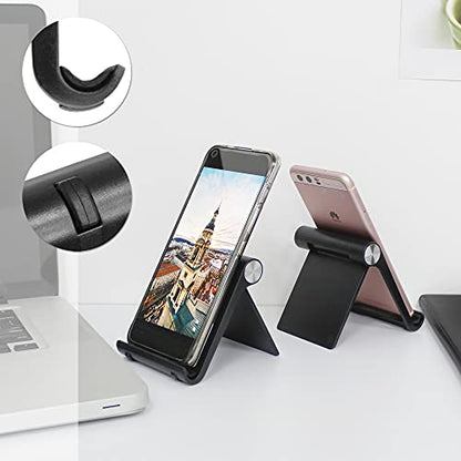Mayten Foldable Cell Phone Stand for iPhone- Adjustable Phone Holder with Wide Compatibility, Portable Desktop Dock for iPhone 15/14/13/12/11/Pro/Max/SE, Galaxy, Pixel, Anti-Slip Design (Black) - color: Black